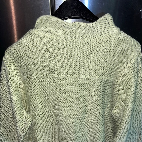 Soft Surroundings lime green Woven sweater button neck Pullover Henley, cotton L - Picture 5 of 14